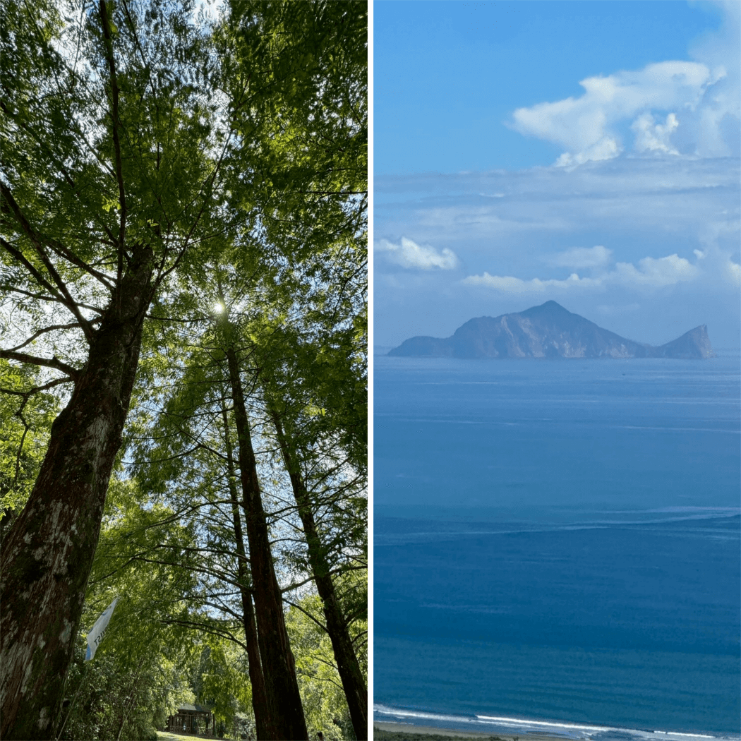圖：福山植物園一隅(左)；遠眺龜山島(右)