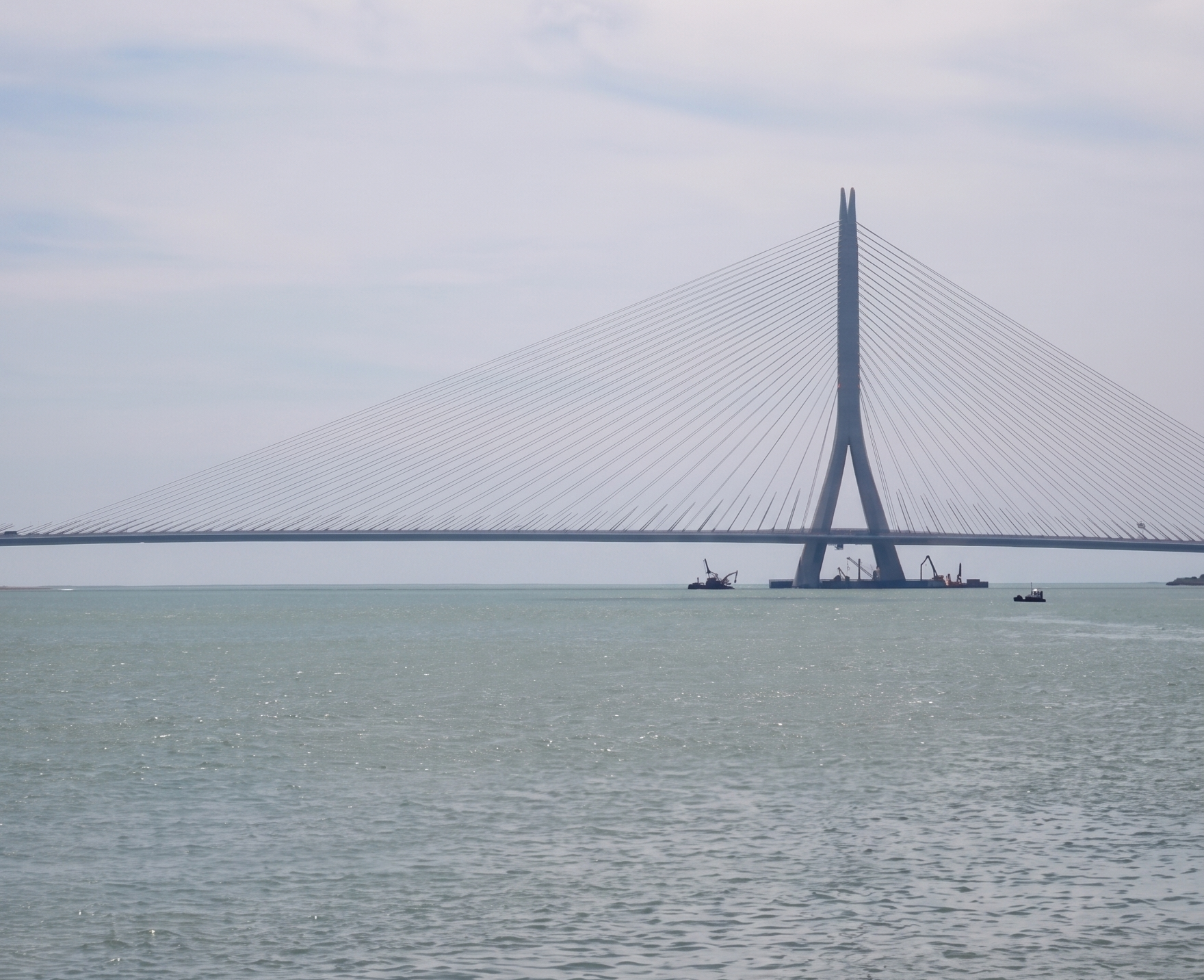 遠眺淡江大橋，享受愜意午後時光
